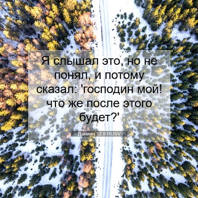 Picture 07 - Даниил 12:8 RUSV - Я слышал это, но не понял, и - Bible Verse Picture