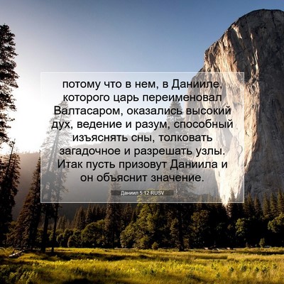 Picture 07 - Даниил 5:12 RUSV - потому что в нем, в Данииле, - Bible Verse Picture