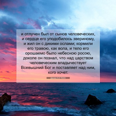 Picture 07 - Даниил 5:21 RUSV - и отлучен был от сынов - Bible Verse Picture