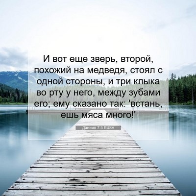 Picture 07 - Даниил 7:5 RUSV - И вот еще зверь, второй, - Bible Verse Picture