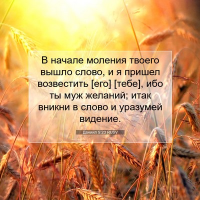 Picture 07 - Даниил 9:23 RUSV - В начале моления твоего - Bible Verse Picture