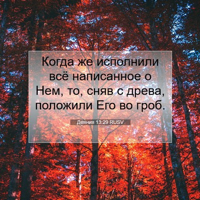 Picture 07 - Деяния 13:29 RUSV - Когда же исполнили всё - Bible Verse Picture