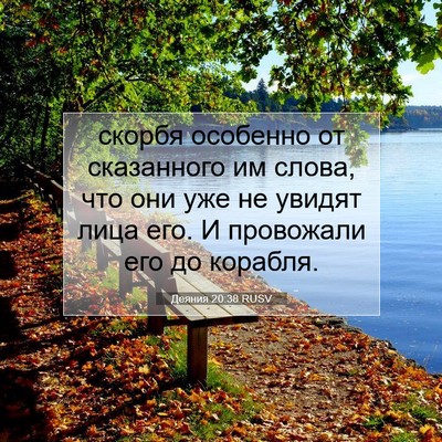 Picture 07 - Деяния 20:38 RUSV - скорбя особенно от - Bible Verse Picture