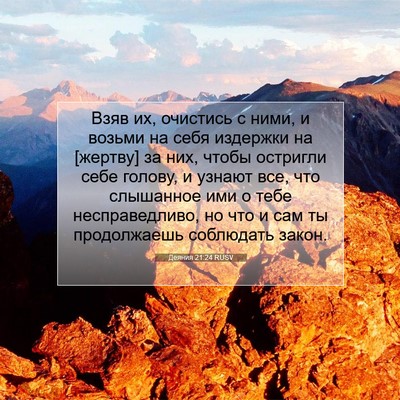Picture 07 - Деяния 21:24 RUSV - Взяв их, очистись с ними, и - Bible Verse Picture