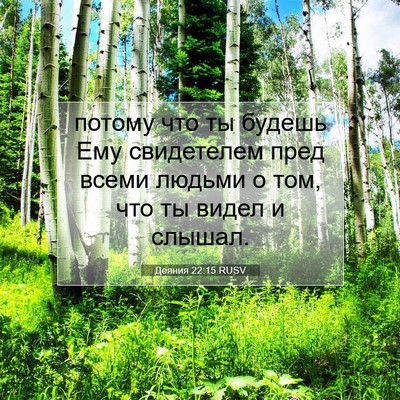Picture 07 - Деяния 22:15 RUSV - потому что ты будешь Ему - Bible Verse Picture