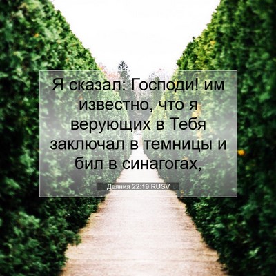 Picture 07 - Деяния 22:19 RUSV - Я сказал: Господи! им - Bible Verse Picture