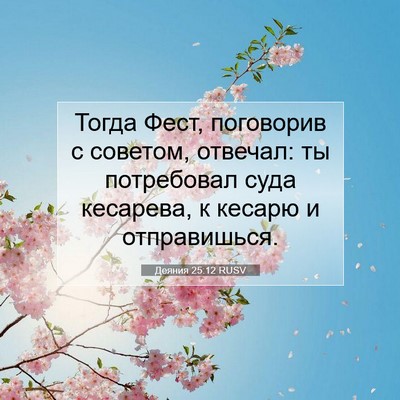 Picture 07 - Деяния 25:12 RUSV - Тогда Фест, поговорив с - Bible Verse Picture