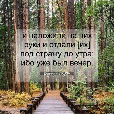 Picture 07 - Деяния 4:3 RUSV - и наложили на них руки и - Bible Verse Picture