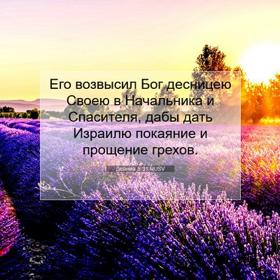 Picture 07 - Деяния 5:31 RUSV - Его возвысил Бог десницею - Bible Verse Picture