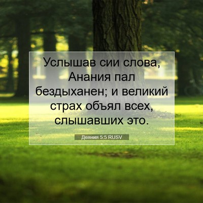 Picture 07 - Деяния 5:5 RUSV - Услышав сии слова, Анания - Bible Verse Picture