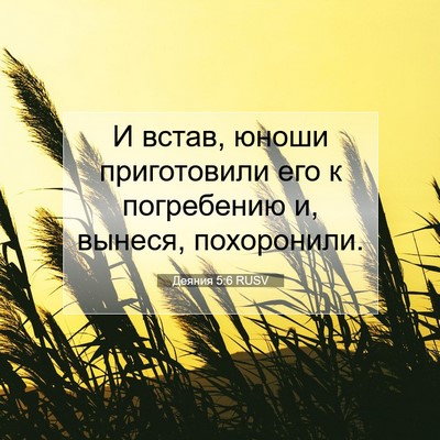 Picture 07 - Деяния 5:6 RUSV - И встав, юноши приготовили - Bible Verse Picture