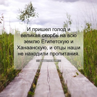 Picture 07 - Деяния 7:11 RUSV - И пришел голод и великая - Bible Verse Picture