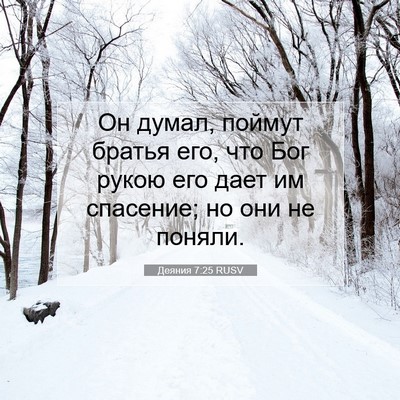 Picture 07 - Деяния 7:25 RUSV - Он думал, поймут братья - Bible Verse Picture
