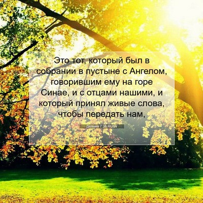 Picture 07 - Деяния 7:38 RUSV - Это тот, который был в - Bible Verse Picture