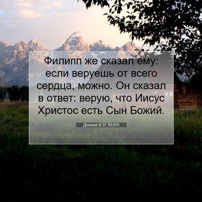 Picture 07 - Деяния 8:37 RUSV - Филипп же сказал ему: если - Bible Verse Picture