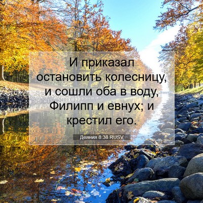 Picture 07 - Деяния 8:38 RUSV - И приказал остановить - Bible Verse Picture