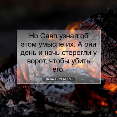 Picture 07 - Деяния 9:24 RUSV - Но Савл узнал об этом - Bible Verse Picture