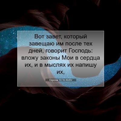 Picture 07 - Евреям 10:16 RUSV - Вот завет, который завещаю - Bible Verse Picture