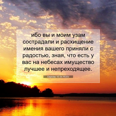 Picture 07 - Евреям 10:34 RUSV - ибо вы и моим узам - Bible Verse Picture
