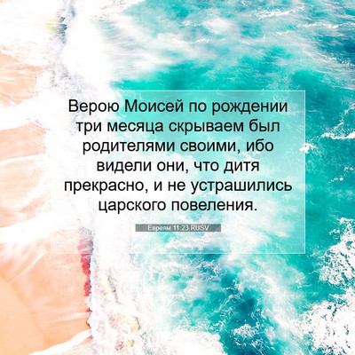 Picture 07 - Евреям 11:23 RUSV - Верою Моисей по рождении - Bible Verse Picture