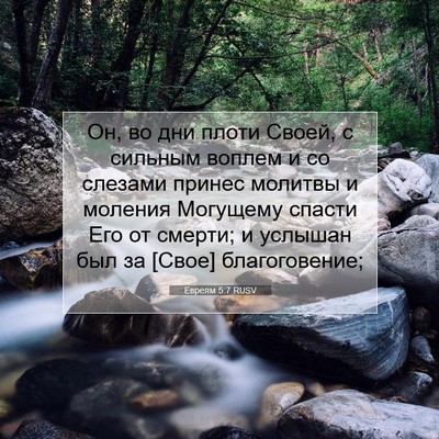 Picture 07 - Евреям 5:7 RUSV - Он, во дни плоти Своей, с - Bible Verse Picture