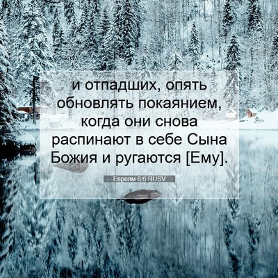 Picture 07 - Евреям 6:6 RUSV - и отпадших, опять - Bible Verse Picture