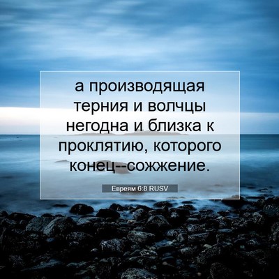 Picture 07 - Евреям 6:8 RUSV - а производящая терния и - Bible Verse Picture