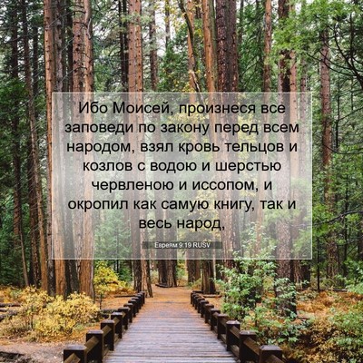 Picture 07 - Евреям 9:19 RUSV - Ибо Моисей, произнеся все - Bible Verse Picture