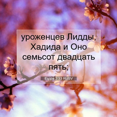 Picture 07 - Ездра 2:33 RUSV - уроженцев Лидды, Хадида и - Bible Verse Picture