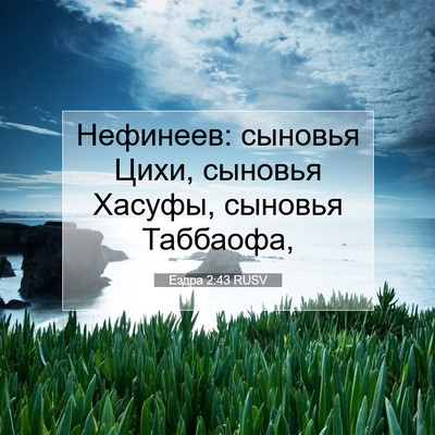 Picture 07 - Ездра 2:43 RUSV - Нефинеев: сыновья Цихи, - Bible Verse Picture