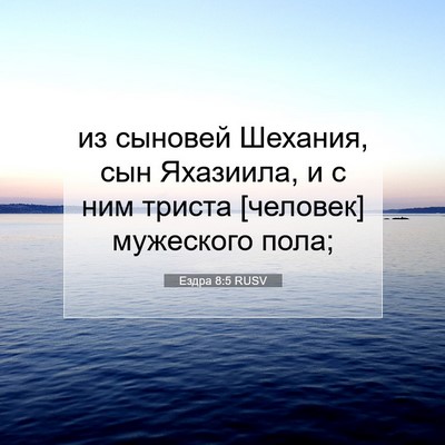 Picture 07 - Ездра 8:5 RUSV - из сыновей Шехания, сын - Bible Verse Picture