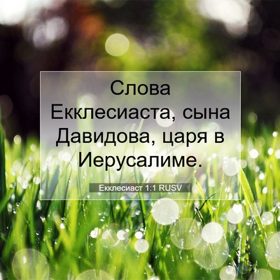 Picture 07 - Екклесиаст 1:1 RUSV - Слова Екклесиаста, сына - Bible Verse Picture