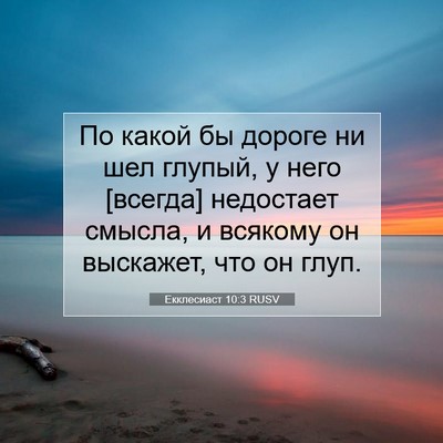 Picture 07 - Екклесиаст 10:3 RUSV - По какой бы дороге ни шел - Bible Verse Picture
