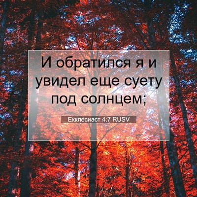 Picture 07 - Екклесиаст 4:7 RUSV - И обратился я и увидел еще - Bible Verse Picture
