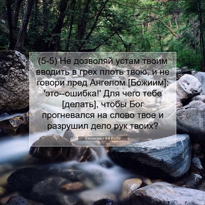 Picture 07 - Екклесиаст 5:6 RUSV - (5-5) Не дозволяй устам твоим - Bible Verse Picture