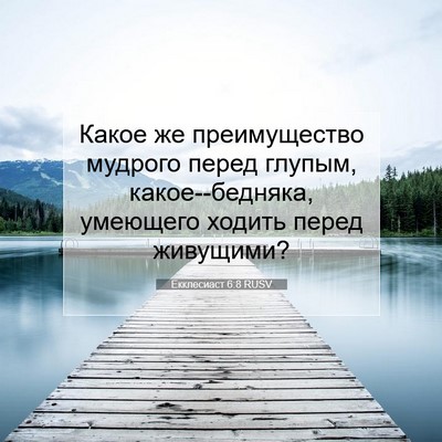 Picture 07 - Екклесиаст 6:8 RUSV - Какое же преимущество - Bible Verse Picture