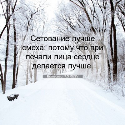 Picture 07 - Екклесиаст 7:3 RUSV - Сетование лучше смеха; - Bible Verse Picture