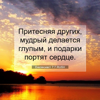 Picture 07 - Екклесиаст 7:7 RUSV - Притесняя других, мудрый - Bible Verse Picture