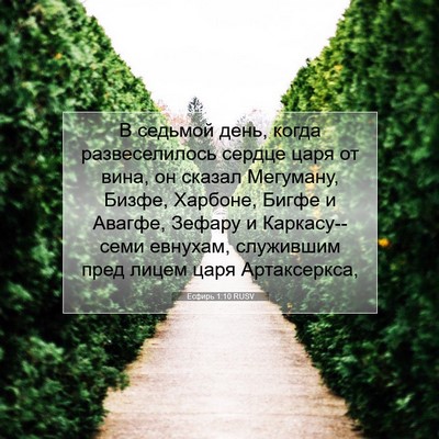 Picture 07 - Есфирь 1:10 RUSV - В седьмой день, когда - Bible Verse Picture
