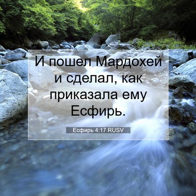 Picture 07 - Есфирь 4:17 RUSV - И пошел Мардохей и сделал, - Bible Verse Picture
