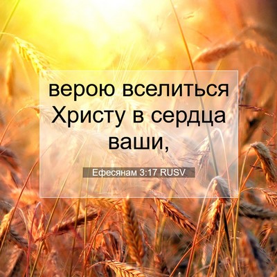 Picture 07 - Ефесянам 3:17 RUSV - верою вселиться Христу в - Bible Verse Picture