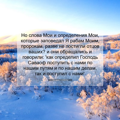 Picture 07 - Захария 1:6 RUSV - Но слова Мои и определения - Bible Verse Picture
