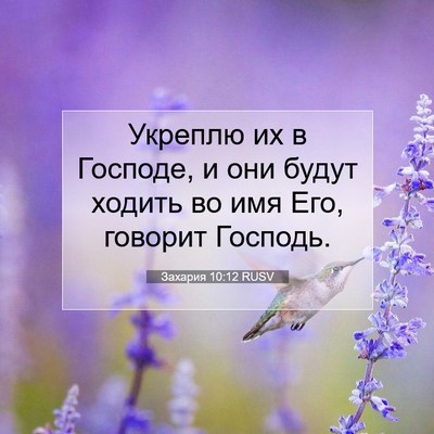 Picture 07 - Захария 10:12 RUSV - Укреплю их в Господе, и они - Bible Verse Picture
