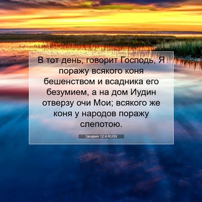 Picture 07 - Захария 12:4 RUSV - В тот день, говорит - Bible Verse Picture