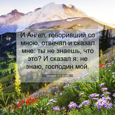 Picture 07 - Захария 4:5 RUSV - И Ангел, говоривший со - Bible Verse Picture