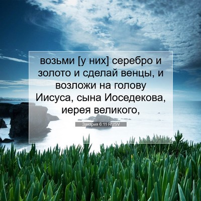 Picture 07 - Захария 6:11 RUSV - возьми [у них] серебро и - Bible Verse Picture