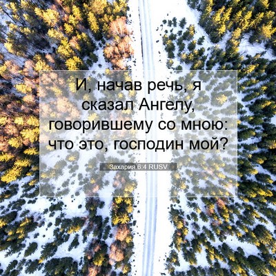 Picture 07 - Захария 6:4 RUSV - И, начав речь, я сказал - Bible Verse Picture