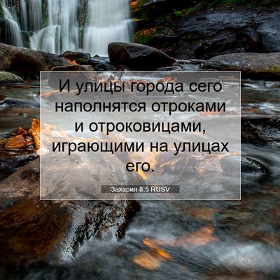 Picture 07 - Захария 8:5 RUSV - И улицы города сего - Bible Verse Picture