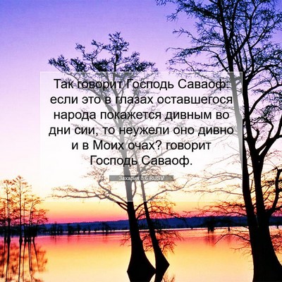 Picture 07 - Захария 8:6 RUSV - Так говорит Господь - Bible Verse Picture