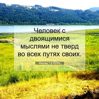 Picture 07 - Иакова 1:8 RUSV - Человек с двоящимися - Bible Verse Picture